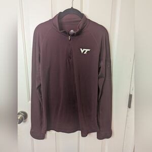 Virginia Tech Hokies  Quarter-Zip Pullover Burgundy With Thumb Holes, Women's XL